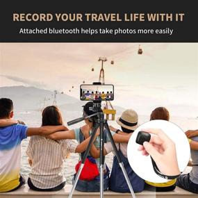 img 1 attached to 📸 Fotopro Phone Tripod Stand: Легкий переносной штатив высотой 40 дюймов с пультом дистанционного управления для iPhone, Nikon, Samsung, Huawei - Идеальный штатив для влогов TikTok и YouTube!