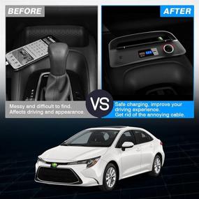 img 2 attached to 🚗 High-Speed Wireless Car Charger for Toyota Corolla 2019-2022 | T TGBROS 15W Qi Pad with 36W USB Port