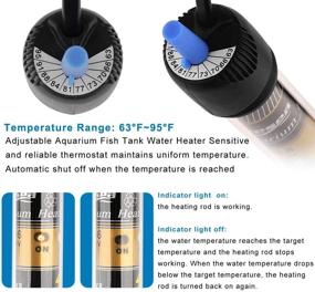 img 3 attached to 🐠 Efficient FREESEA Aquarium Heater with Submersible Thermometer - Choose from 25/50/100/200/300 Watts!