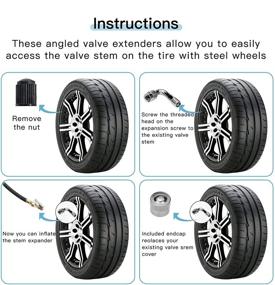 img 3 attached to 🚗 6-пак насадок для штуцеров шин Schrader, Mellbree 45° 90° 135° Комплект удлинителей для клапанов для двойных колесных транспортных средств, автомобилей, автодомов, колясок, велосипедов, мотоциклов и прицепов.