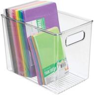 📦 compact mdesign craft and sewing storage container bin with handles – clear ligne collection logo