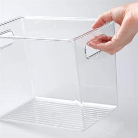 img 3 attached to 📦 Compact mDesign Craft and Sewing Storage Container Bin with Handles – Clear Ligne Collection