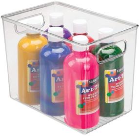 img 1 attached to 📦 Compact mDesign Craft and Sewing Storage Container Bin with Handles – Clear Ligne Collection