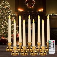 🕯️ raycare pack of 9 flameless taper candles with remote timer and holders – battery operated warm white flickering led window candles, 7.9 inches candlesticks (batteries not included) логотип