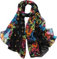 🌸 stylish cotton voile printed long scarf shawl wrap with colorful floral design for women by aven logo