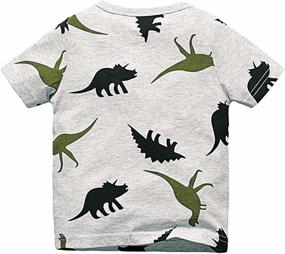 img 3 attached to 🦖 Dinosaur Printings Clothing Luminous Aircraft Boys' Tops, Tees & Shirts: A Fun and Stylish Choice