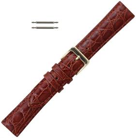 img 1 attached to 🍯 Honey Leather Croco Watchband Replacement: Stylish Upgrade for Your Timepiece