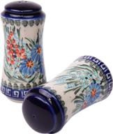 authentic polish pottery ceramika boleslawiec milano shaker set - premium salt and pepper set, 4-3/4 by 2-1/4-inch logo