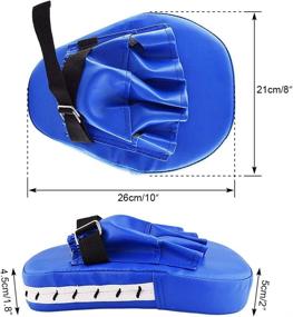 img 3 attached to Sunmall MMA Boxing Mitts - Focus Punch Pad | PU Leather Punching Kicking Palm Pads for Taekwondo Training | Boxing Target Pad Karate Muay Thai Gloves with Adjustable Strap