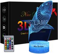 🦈 shark 3d optical illusion lamp, kids night light - shark toys for boys, gifts for boys ages 4 6 7 8 9 10 11 logo