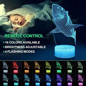 img 3 attached to 🦈 Shark 3D Optical Illusion Lamp, Kids Night Light - Shark Toys for Boys, Gifts for Boys Ages 4 6 7 8 9 10 11