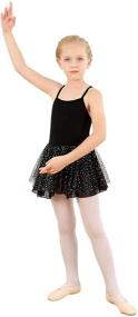 img 4 attached to Cotton Ballet Dance Leotard with Glitter Tutu Skirt - Girl's Camisole Dress - Fits 2-13Yr Toddler/Little Girl/Big Girl