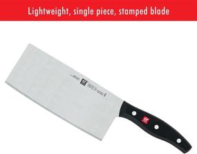 img 1 attached to 🔪 Превосходный китайский поварской нож ZWILLING Twin Signature 7 дюймов - высококачественная нержавеющая сталь, прочный стиль тесака, элегантная черная рукоятка