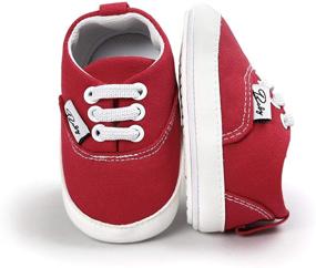 img 1 attached to BENHERO Canvas Toddler Sneaker: Anti-Slip Baby Boys and Girls First Walkers Candy Shoes, Available in 12 Colors - Sizes 0-24 Months (13cm, 12-18 Months Toddler, Aa/Red)