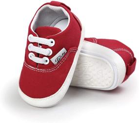 img 3 attached to BENHERO Canvas Toddler Sneaker: Anti-Slip Baby Boys and Girls First Walkers Candy Shoes, Available in 12 Colors - Sizes 0-24 Months (13cm, 12-18 Months Toddler, Aa/Red)