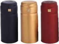 pvc heat shrink capsules for wine bottles - pack of 120, 3 colors (black, red, gold) - ideal for professional wine cellars & home use - bgmaximum shrink wrap cork capsules logo