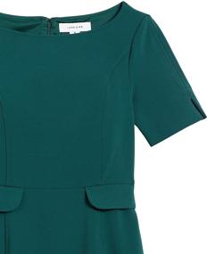 img 1 attached to 👗 Stylish and Practical: Amazon Brand Lark & Ro Short Sleeve Bateau Neck Sheath Dress with Pockets for Women