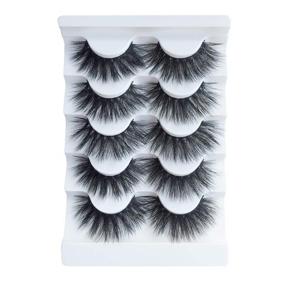 img 1 attached to 👀 JIMIRE High Volume Fluffy 3D False Eyelashes Bundle - 5 Pairs