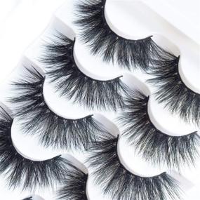 img 3 attached to 👀 JIMIRE High Volume Fluffy 3D False Eyelashes Bundle - 5 Pairs