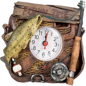img 3 attached to 🎣 Fishing Time with Slifka Sales Co. Resin Decorative Tabletop Clock