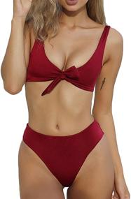 img 4 attached to 🩱 Padded Bandage Bathing Suit for Women by QINSEN