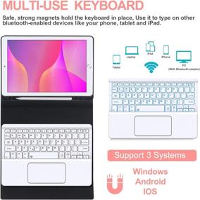 img 1 attached to Boriyuan Rose Gold iPad Keyboard Case with Touchpad for iPad 9.7 inch (6th/5th Gen), iPad Air 2, iPad Air 1, iPad Pro 9.7 - 7 Colors Backlit Detachable Keyboard Smart Cover | Buy Now!