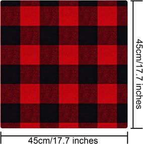 img 3 attached to 🔴 Aneco 4 Pack Red and Black Plaid Pillow Covers - 18 x 18 Inch Cushion Cases in Classic Tartan Linen Design