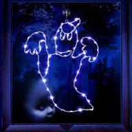 🎃 spooky halloween window lights: bat ghost silhouette decorations with remote timer usb operation логотип