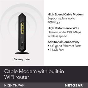 img 3 attached to 📶 Netgear Nighthawk C7000 Cable Modem WiFi Router Combo - Compatible with Xfinity, Spectrum, Cox (Renewed)