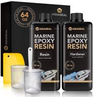🌊 aquaseal 64oz marine epoxy resin kit - fast set clear epoxy resin for bar tops, countertops, and table tops - 32oz combined casting resin epoxy kit with cups, spreaders, stirrer, and gloves логотип