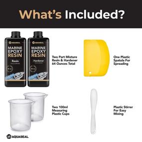 img 2 attached to 🌊 AQUASEAL 64oz Marine Epoxy Resin Kit - Fast Set Clear Epoxy Resin for Bar Tops, Countertops, and Table Tops - 32oz Combined Casting Resin Epoxy Kit with Cups, Spreaders, Stirrer, and Gloves