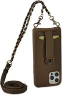 👜 stylish vaultskin victoria crossbody iphone leather wallet case - holds up to 8 cards and cash (iphone 6/7 / 8, brown) with chain & leather strap logo