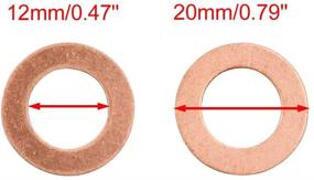 img 1 attached to 🚗 X AUTOHAUX 12mm Inner Diameter Copper Crush Washers Flat Car Sealing Gaskets Plates Rings - Universal Set of 10