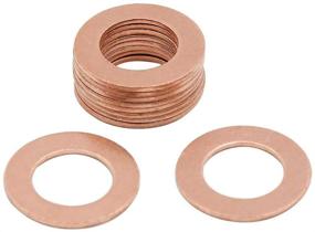 img 3 attached to 🚗 X AUTOHAUX 12mm Inner Diameter Copper Crush Washers Flat Car Sealing Gaskets Plates Rings - Universal Set of 10