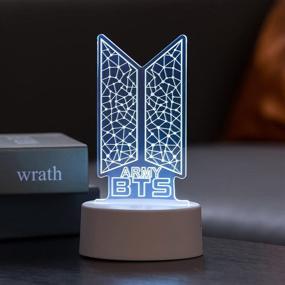 img 1 attached to 🌟 Kpop BTS Bangtan Boys 7 Colors LED Acrylic Night Light: Perfect Bedroom Decoration for Army Fans & Kids, Ideal Gifts