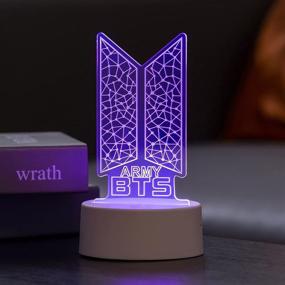 img 2 attached to 🌟 Kpop BTS Bangtan Boys 7 Colors LED Acrylic Night Light: Perfect Bedroom Decoration for Army Fans & Kids, Ideal Gifts