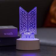 🌟 kpop bts bangtan boys 7 colors led acrylic night light: perfect bedroom decoration for army fans & kids, ideal gifts логотип