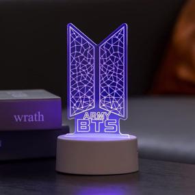 img 4 attached to 🌟 Kpop BTS Bangtan Boys 7 Colors LED Acrylic Night Light: Perfect Bedroom Decoration for Army Fans & Kids, Ideal Gifts