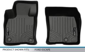 img 1 attached to SMARTLINER All-Weather Floor Mats Set (1st Row) in Black for 2020-2021 Ford Escape - Custom Fit and Enhanced Durability