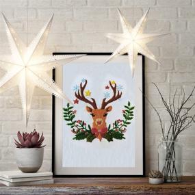 img 3 attached to 🎄 Christmas Elk Wreath Cross Stitch Kit: Perfect Gift for Beginners - Louise Maelys Christmas Embroidery Kit for Festive Decor