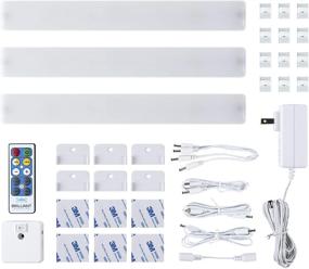 img 4 attached to 💡 Brilliant Evolution Wired LED Under Cabinet Light Kit: Remote Control, 3 Bars, Stick On, 3000K Warm White Glow