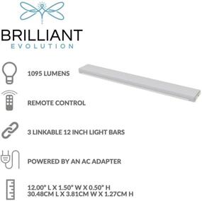 img 1 attached to 💡 Brilliant Evolution Wired LED Under Cabinet Light Kit: Remote Control, 3 Bars, Stick On, 3000K Warm White Glow