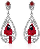 cardinal earrings sterling hypoallergenic valentines logo