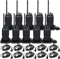 retevis rt17 walkie talkie for adults: handheld two way radio with earpiece, vox handsfree, rechargeable 2 way radios - 10 pack for school, commercial, church, construction logo