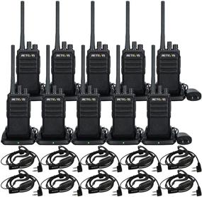 img 4 attached to Retevis RT17 Walkie Talkie for Adults: Handheld Two Way Radio with Earpiece, VOX Handsfree, Rechargeable 2 Way Radios - 10 Pack for School, Commercial, Church, Construction