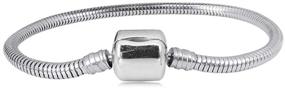 img 3 attached to SBI Jewelry Stainless Steel Charm Bracelets: Ideal Gift for Women & Girls with Bead Charms Snake Chain