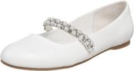little nataly strap white smooth girls' shoes for flats logo