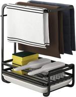 🧽 versatile kitchen sink organizer: dish brush, sponge, towel, and soap dispenser rack - bathroom counter sink caddy and pan holder with cleaning rags holder логотип