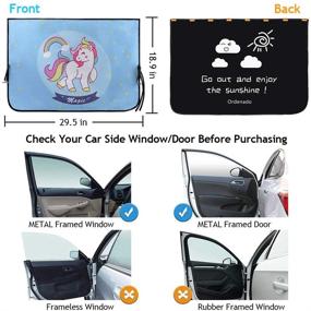 img 2 attached to 🌞 Universal Fit Magnetic Car Side Window Sun Shade - Baby Sunshade Curtain Protector with 8 Magnets and 4 Suction Cups, Blocks Direct Sunlight, Heat, Glare, and UV Rays for Enhanced Sun Protection