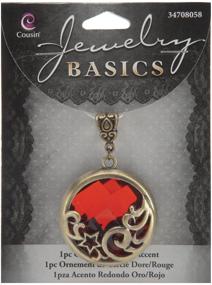 img 1 attached to 💎 Cousin Jewelry Basics: Stunning 1-Piece Round Accent in Gold/Red - Enhance Your Style!